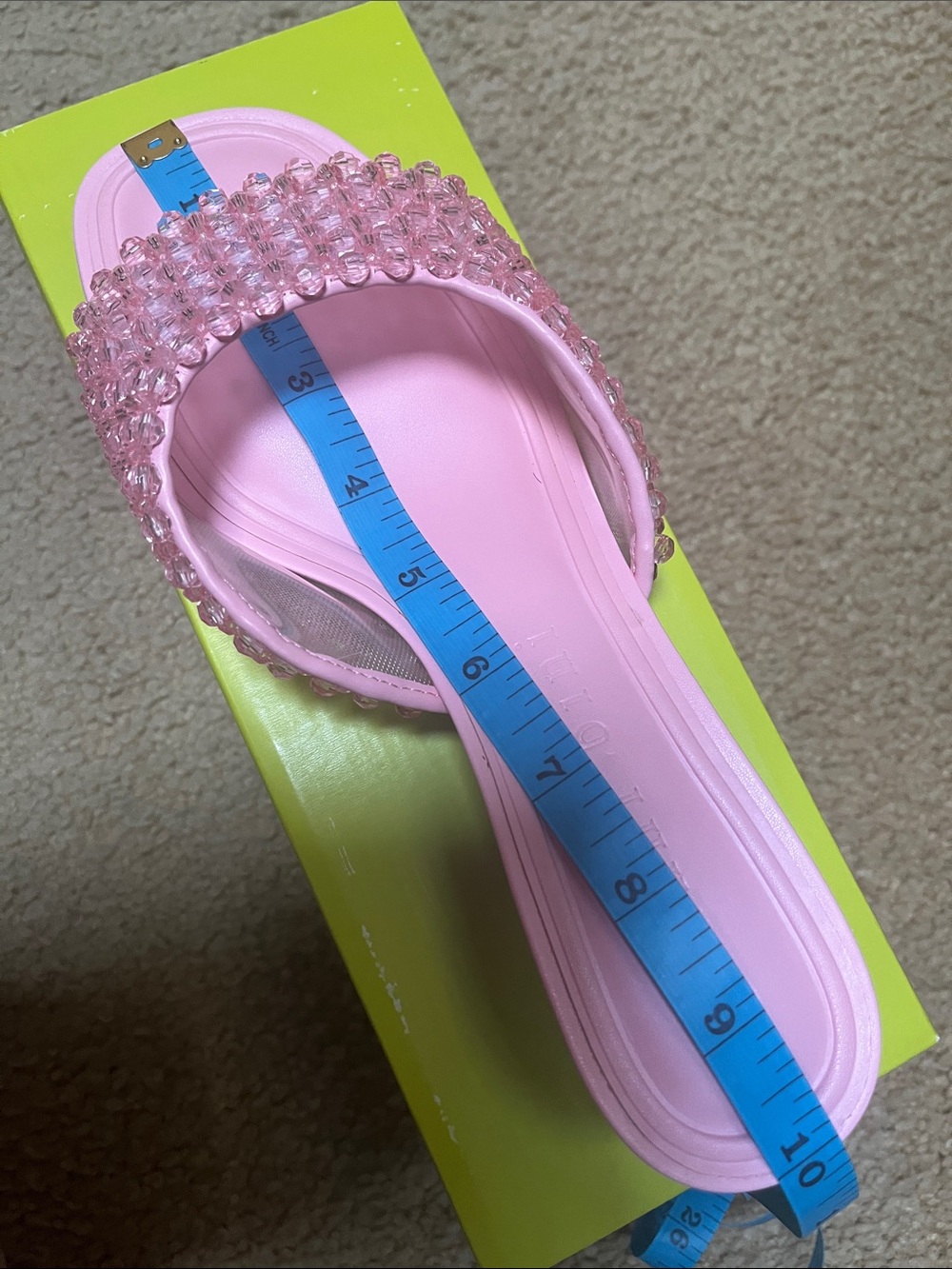 Gianni Bini Pink Pastel Beaded Slide Sandals - Picture 10 of 11